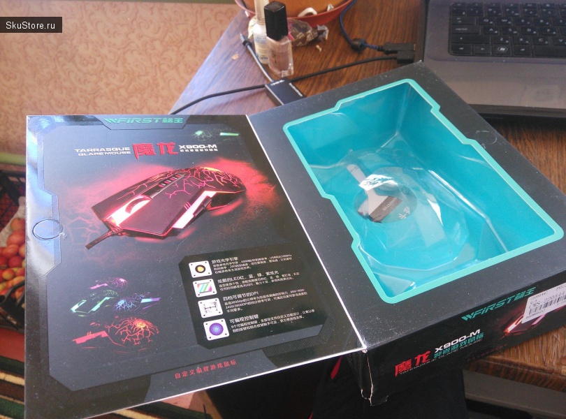 Коробка с игровой мышью WFiRST X900-M