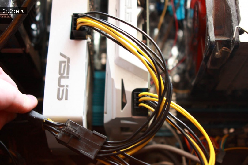 Кабель питания PCIe 2x на 6 и 8 pin