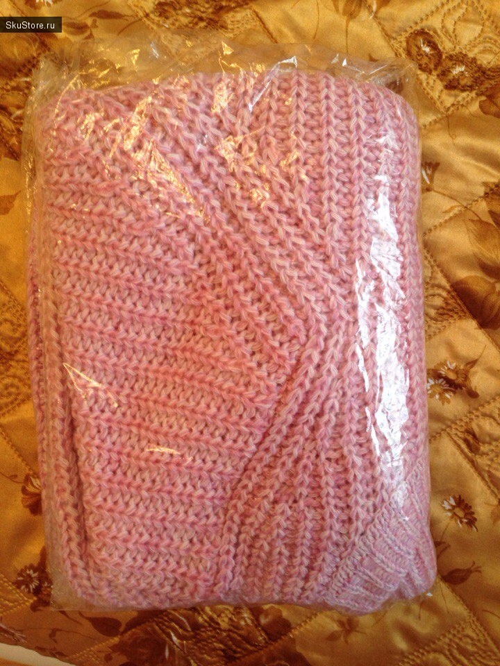 Нежно-розовый шерстяной свитер с Алиэкспресс