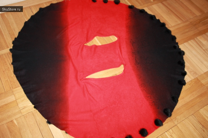 Красно черная меховая шаль с Алиэкспресс