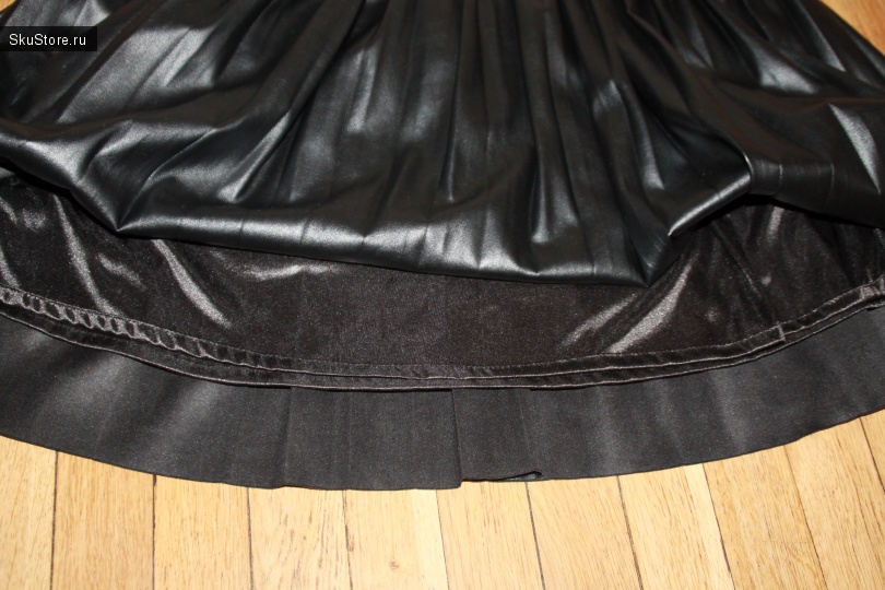 Черная плиссированная юбка - подкладочная ткань