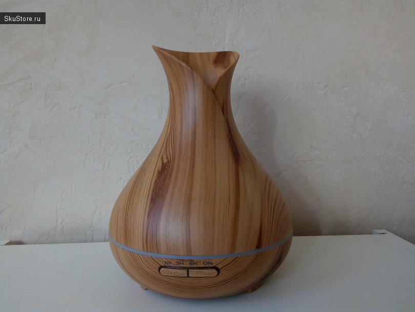 Арома-увлажнитель в виде деревянной вазы