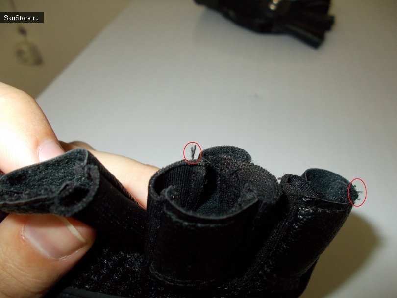 Перчатки с укороченными пальцами - качество пошива