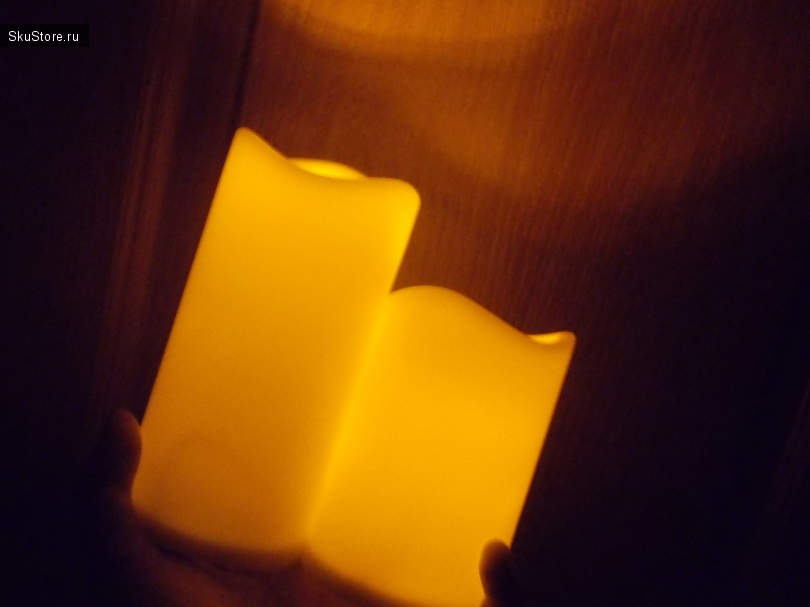 Набор из трех светодиодных свечей-светильников
