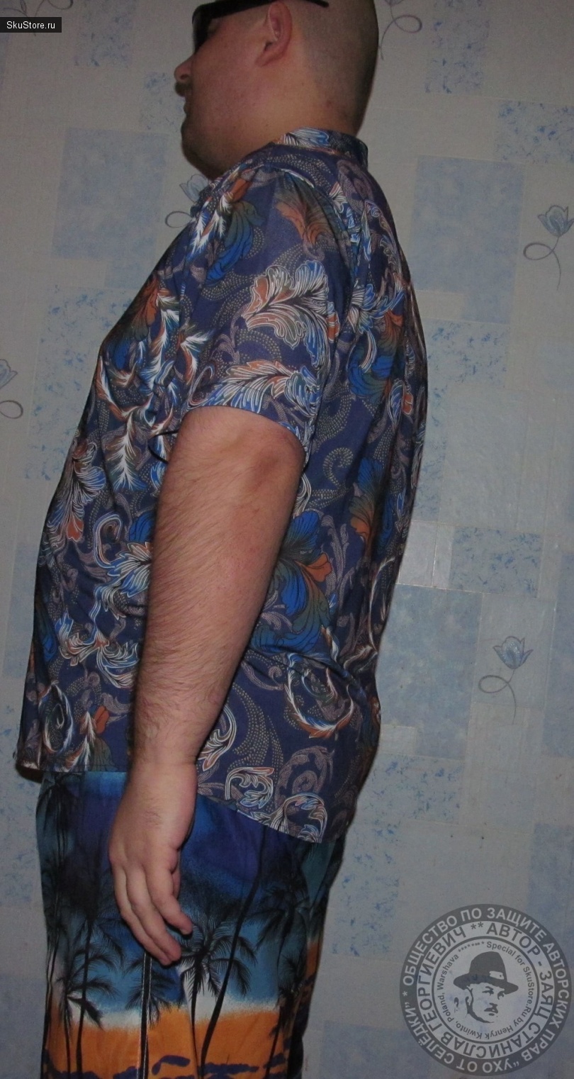 Мужская шелковая рубашка-гавайка