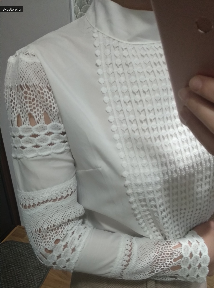 Женская кружевная блуза с Алиэкспресс