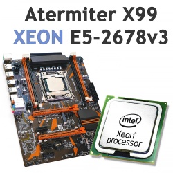 Серверный процессор XEON E5-2678 v3 и материнская плата Atermiter X99D3 V1.2
