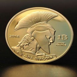 Монета в один биткоин с изображением Титана (Titan Bitcoin)