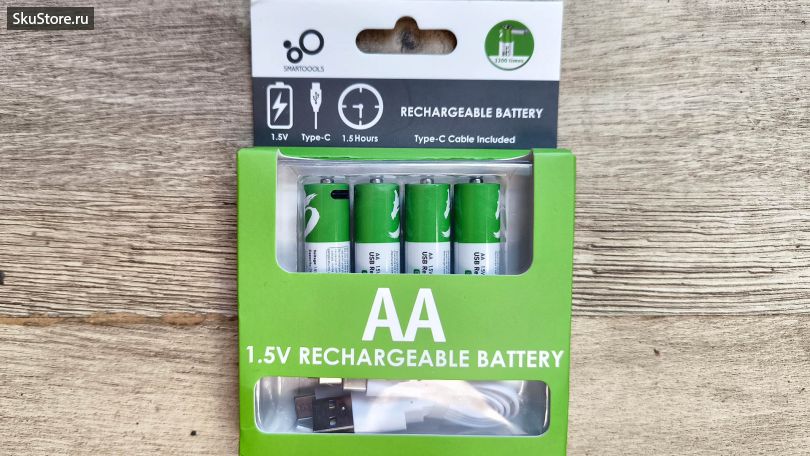 Аккумуляторные батарейки AA Li-ion 1.5V - упаковка Аккумуляторные батарейки AA Li-ion 1.5V - упаковка