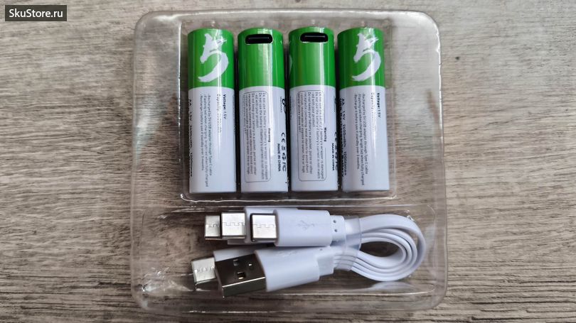 Аккумуляторные батарейки AA Li-ion 1.5V - распаковка Аккумуляторные батарейки AA Li-ion 1.5V - распаковка