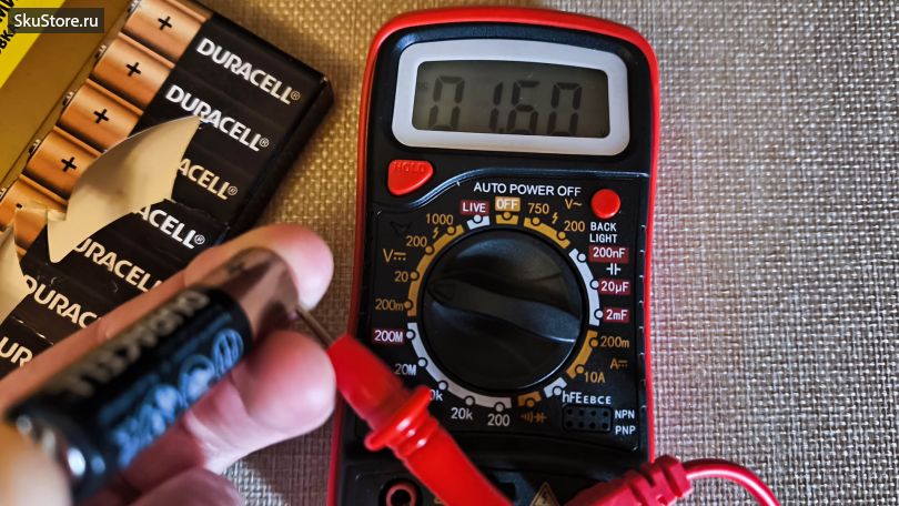 Батарейка Duracell - замеры мультиметром Батарейка Duracell - замеры мультиметром